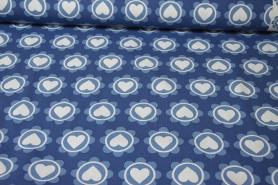 Jersey "Retro Hearts" Herzen Kreise blau